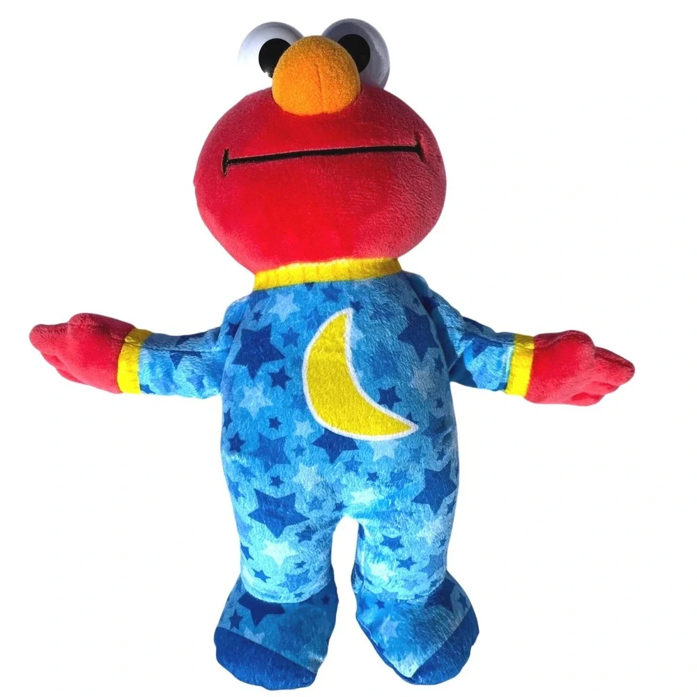 Fisher Price Sesame Street Bedtime Elmo Blue Stars Pajamas 12in Plush TESTED